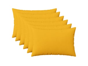Lot de 6 coussins avec oreiller, coussins décoratifs heerlen jaune clair tissu cf50718