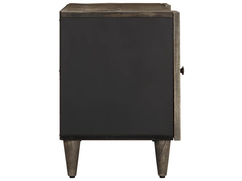  Meuble tv - banc tv - meuble de rangement gris clair 105x33,5x46 cm bois massif de manguier  - Conforama D