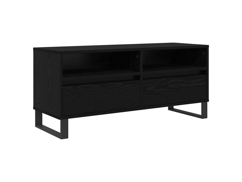  Meuble tv - banc tv - meuble de rangement avec tiroir chêne noir 100 x 34,5 x 44,5 cm  - Conforama A