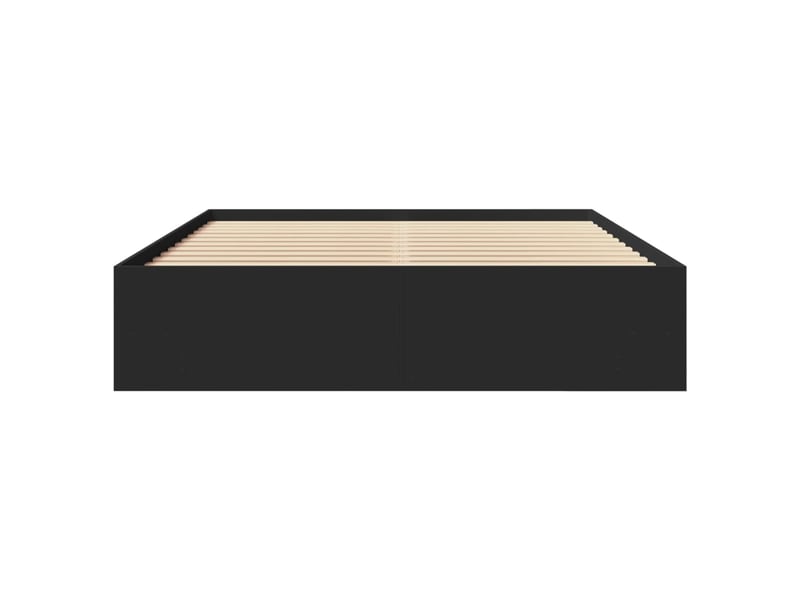 Lit double- lit adulte - cadre de lit sans matelas noir 150x200 cm bois d'ingénierie - Conforama D