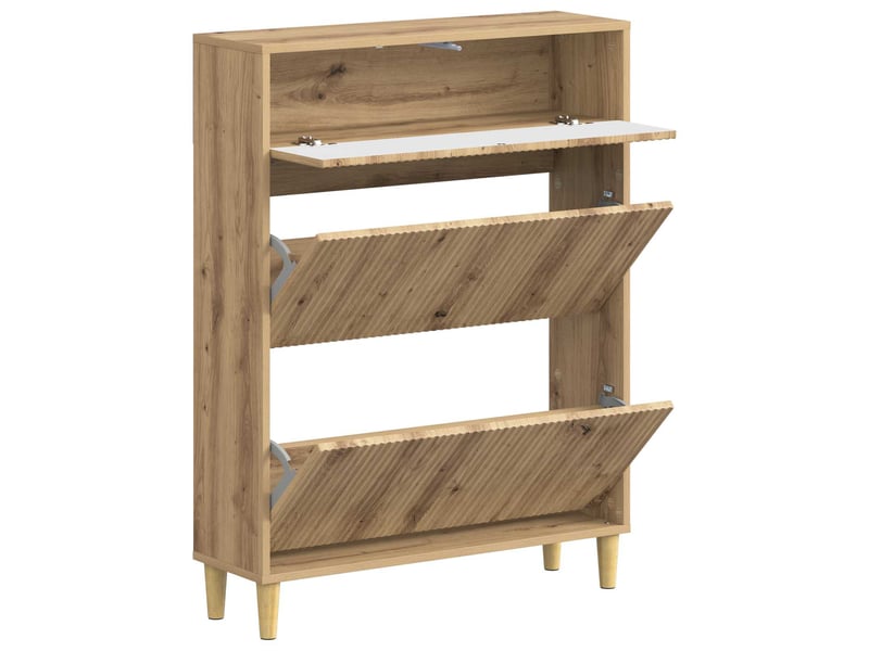  Meuble à chaussure, cabinet à chaussures arnhem 78x24x103 cm bois d'ingénierie shl639  - Conforama C