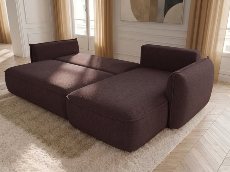  Bobochic canapé d'angle convertible réversible esmee tissu chenille violet  réversible ESMEE - Conforama D
