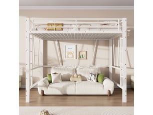 Lit mezzanine 140x200 cm <strong></strong> <strong></strong> coloris blanc