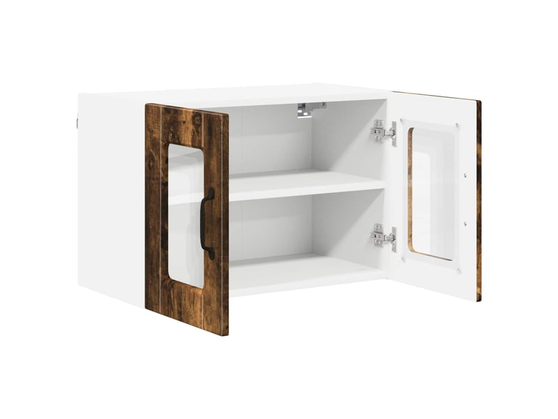  Meuble mural de cuisine, cabinet en verre mural chêne fumé 60x31x40cm  - Conforama E