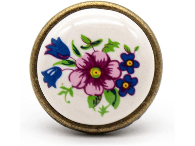  Boutons pour meubles | 4 poignées vintage avec design de fleurs de printemps | ø32 x ø27 mm | poignée de porte et poignée d'armoire de cuisine  - Conforama B