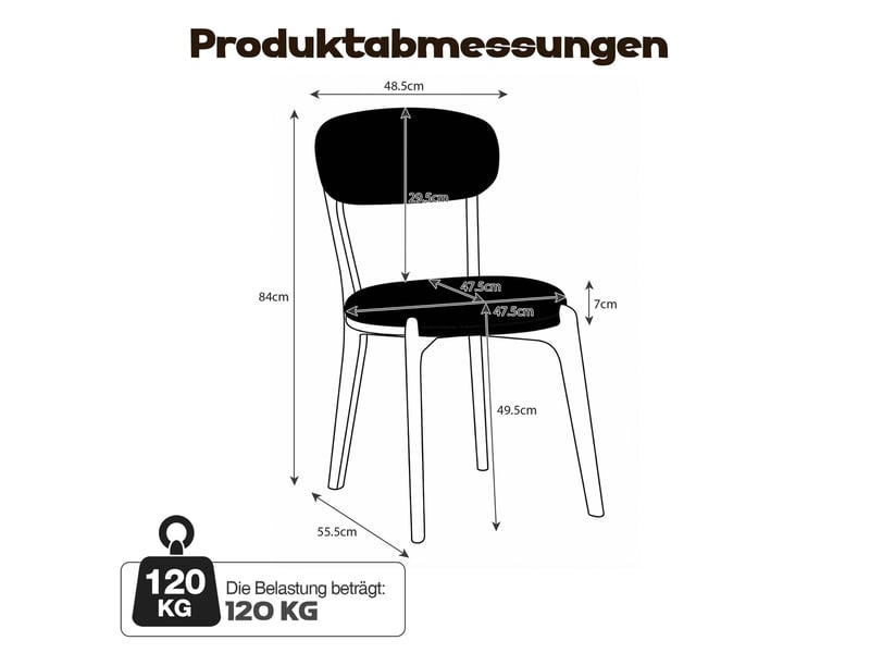  Chaise de salle à manger en tissu et métal gris idéale pour la salle à manger  - Conforama C