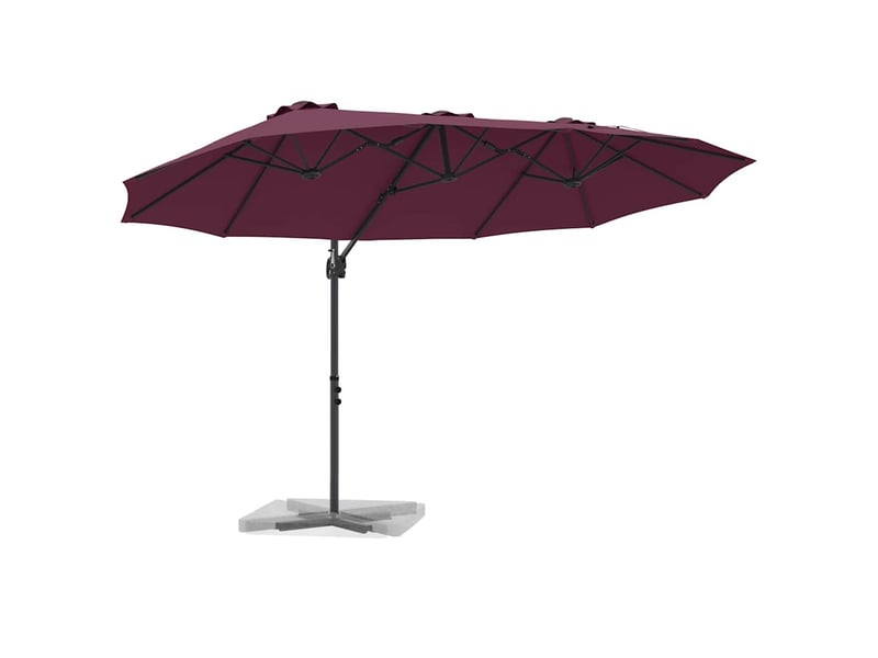  Parasol de jardin, parasol d'extérieur bordeaux 372x198x243 cm polyester et aluminium  - Conforama C