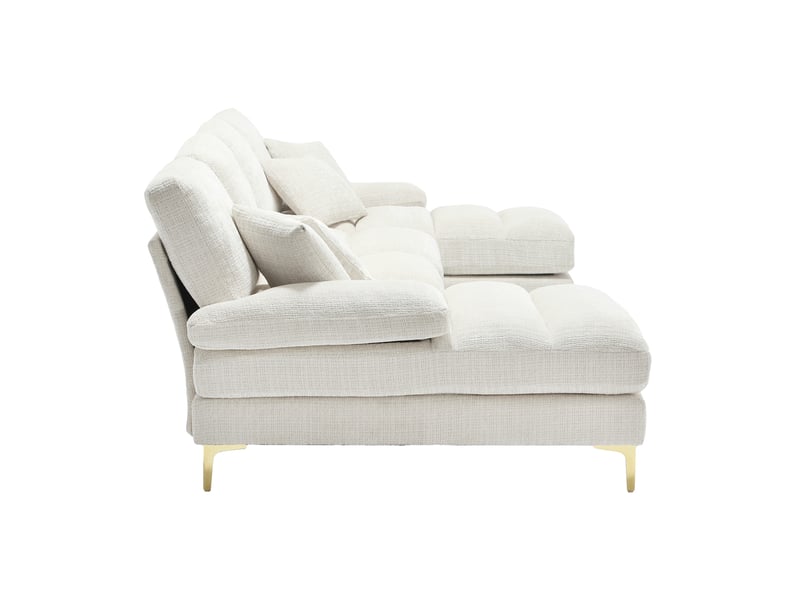 Canapé d'angle, canapé chenille – en chenille, pour salon, pour appartement, forme u - Conforama B