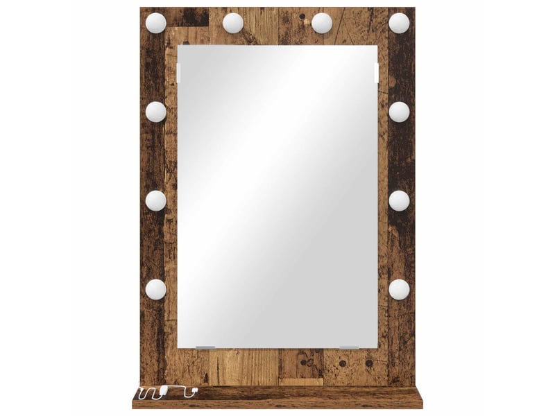 Miroir de vanité, miroir de coiffeuse bois ancien 70 x 50 x 18 cm rectangulaire cf62746 - Conforama D