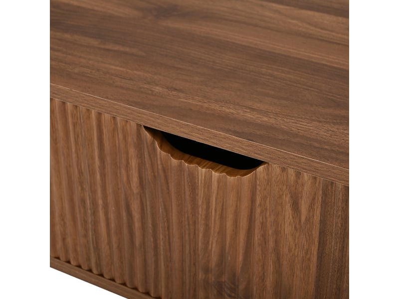 Table basse ovale,110x48x57 cm,avec plateau relevable,mdf,coloris noyer - Conforama E