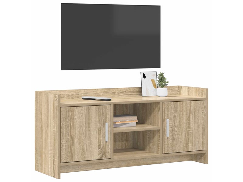  Meuble tv - banc tv - meuble de rangement 102 x 33 x 47 cm chêne sonoma bois d'ingénierie  - Conforama C