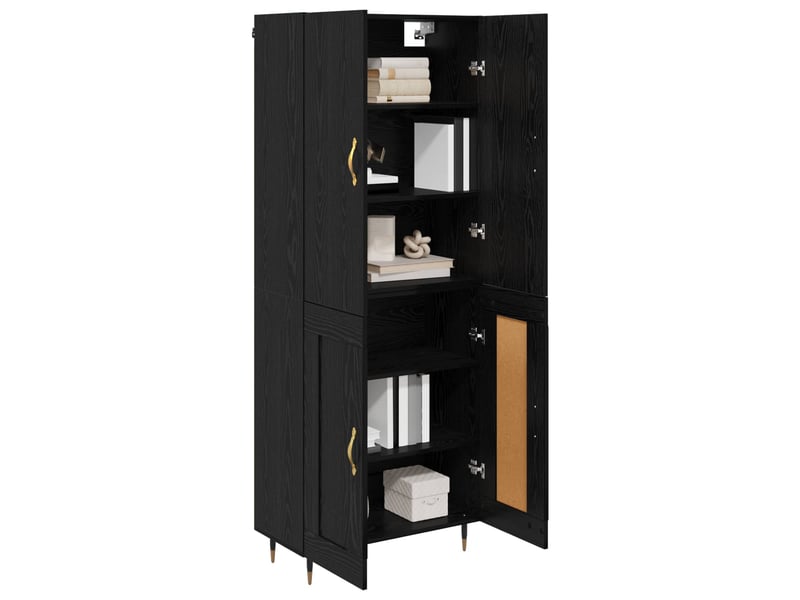  Buffet - haut armoire chêne noir 69,5 x 34 x 180 cm bois d'ingénierie  - Conforama C