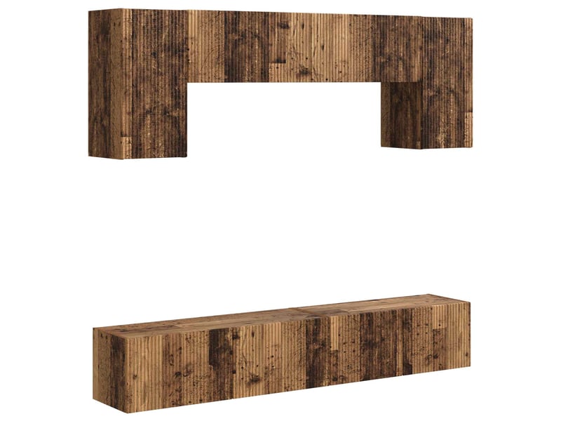  Ensemble meuble tv - banc tv - meuble de rangement 4 pcs bois ancien bois d'ingénierie  - Conforama A
