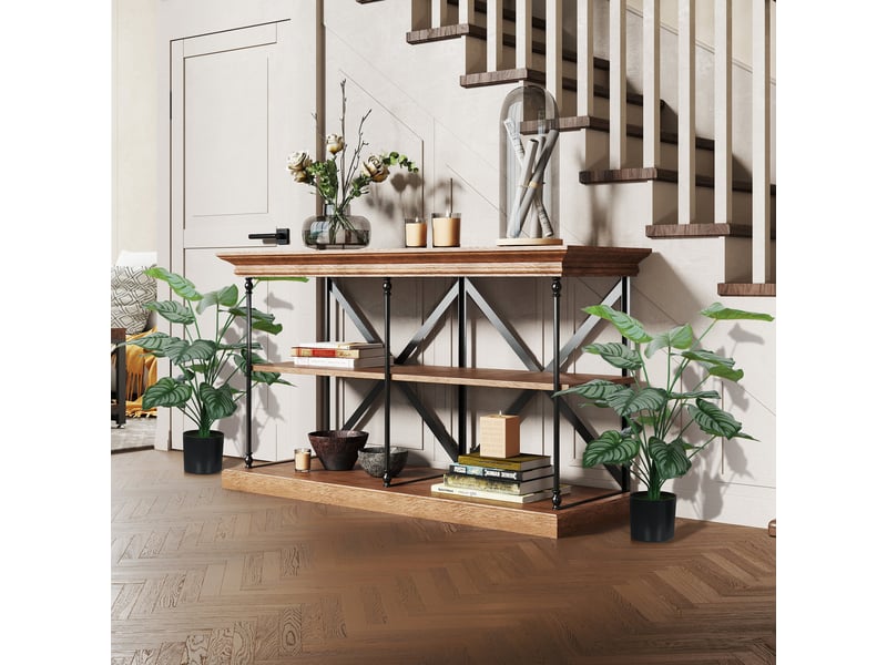  Lot de 2 plantes artificielles intérieures 65 cm, arbre artificiel avec pot en plastique et flocage, vert  - Conforama D