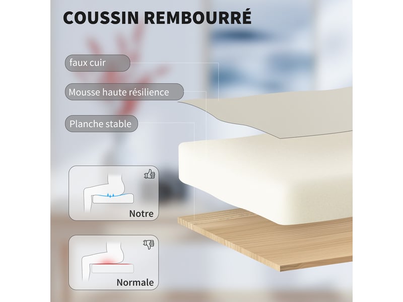  Chaise bureau ergonomique, fauteuil de bureau avec dossier inclinable, 65x67x111-119cm, hauteur réglable, beige  - Conforama E