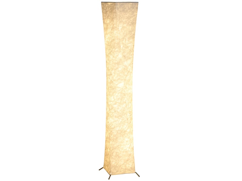  Lampadaire avec abat-jour en papier, interrupteur au pied, 3 niveaux d'intensité lumineuse, blanc  - Conforama B