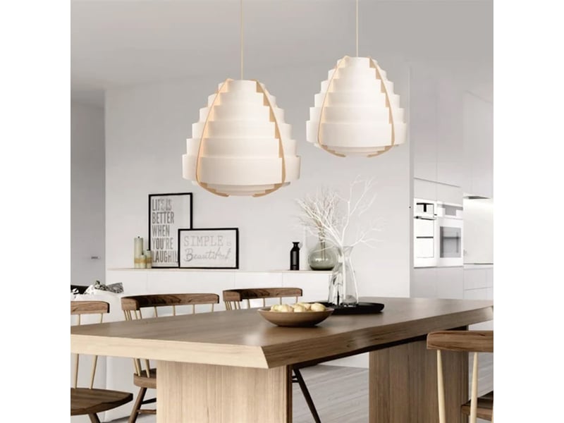  Lampe suspension design soleil 43cm blanc  - Conforama C
