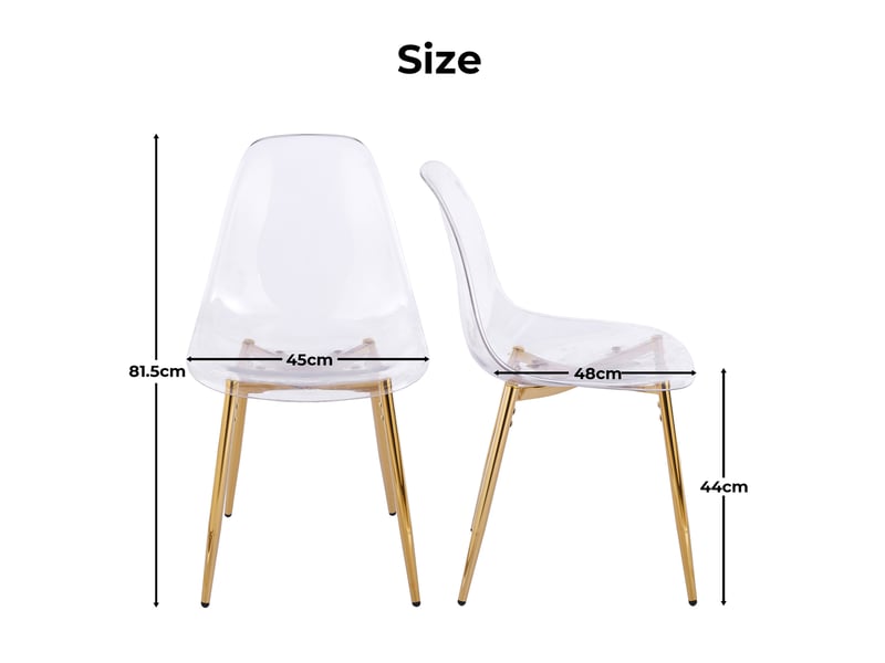  Chaise de salle à manger transparente lot de 4 evryae  - Conforama E