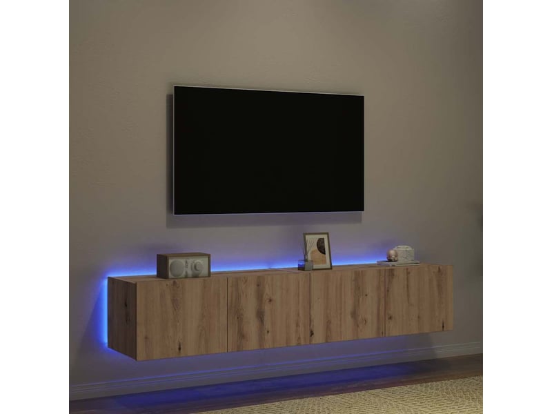  Meuble tv - banc tv - meuble de rangement mural 2 pcs chêne artisanal bois d'ingénierie  - Conforama E