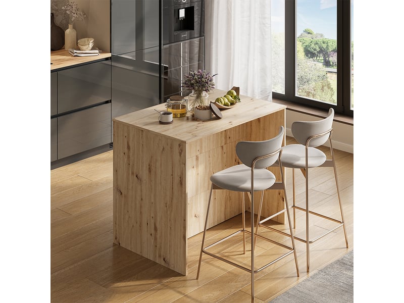 Vicco table de bar, chêne artisancachemire, 105x70cm  - Conforama C
