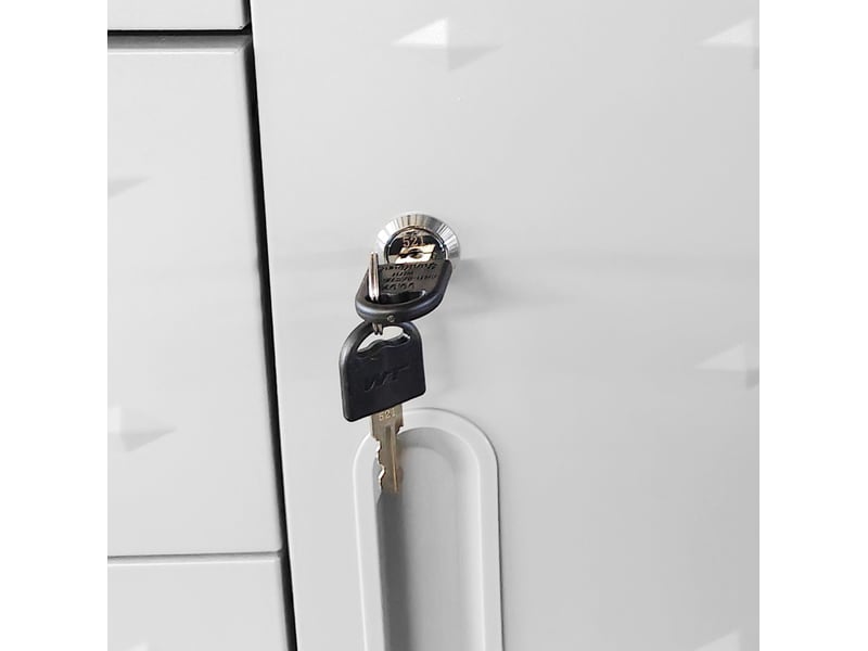 Armoire à outils sur roulettes 75 x 42 x 88 cm noir et gris en métal, 4 tiroirs et rangement verrouillable - Conforama E