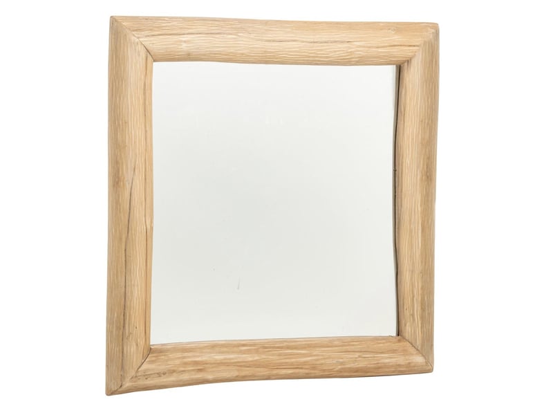  Miroir mural carré en bois chamonix 81cm naturel  - Conforama A
