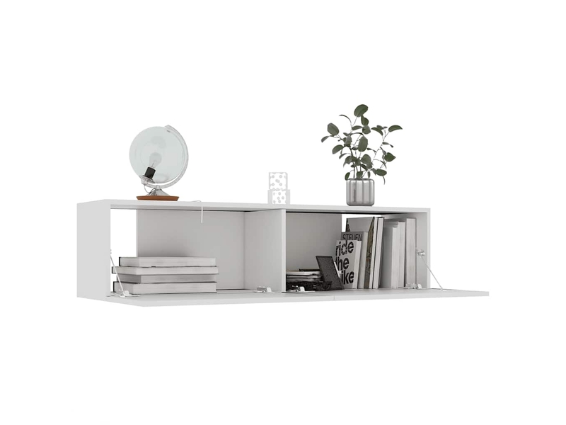  Meuble tv banc tv blanc 120x30x30 cm bois d’ingénierie  - Conforama C