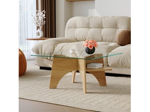 Table basse carré(e) coloris bicolore <strong>MAISENTIEL</strong> <strong></strong> - 80 cmx80 cm