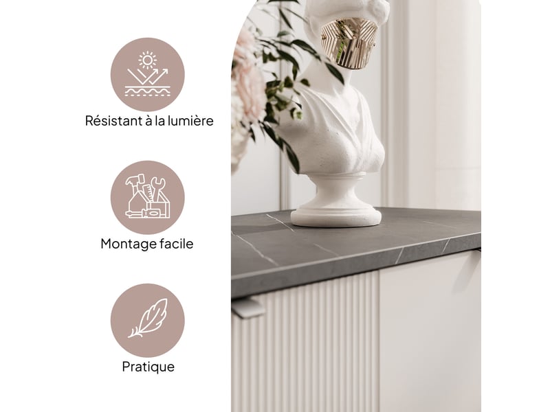  Commode salon navani - commode chambre - 160x40x82 cm - 6 tiroirs et porte - cachemiregris NAVANI - Conforama D