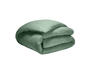Housse de couette 240x260 cm gaze de coton vert givrée