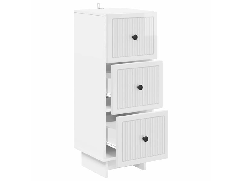  Armoire de rangement bureau, armoire à tiroirs blanc brillant 33 x 34,5 x 90 cm shl2969  - Conforama E