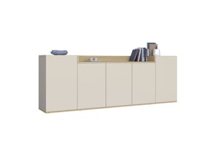 Buffet 5 porte(s) DMORA Cordele - 200 cm coloris beige