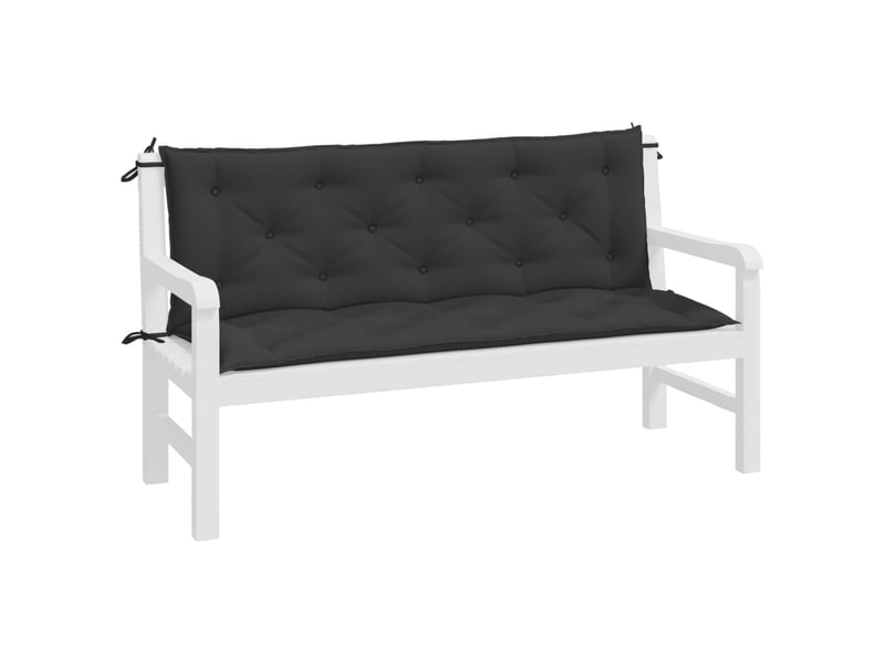  Lot de 2 coussins de banc jardin, coussins d'assise noir 150x50x7 cm tissu oxford cf58732  - Conforama D