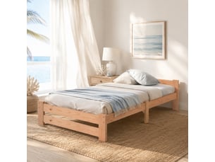 Lit simple 90x200 cm MAISENTIEL coloris naturel