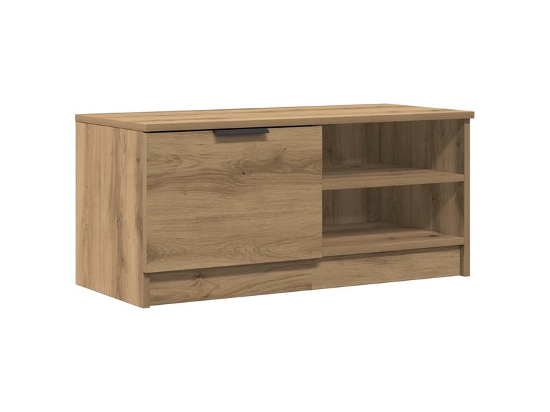  Lot de 2 meuble tv bas salon chêne artisanal 80x35x36,5cm bois d'ingénierie  - Conforama D