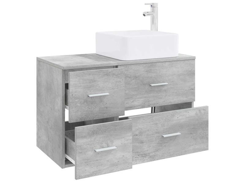  Ensemble de mobilier de salle de bain 2 pcs gris béton shl6737  - Conforama C
