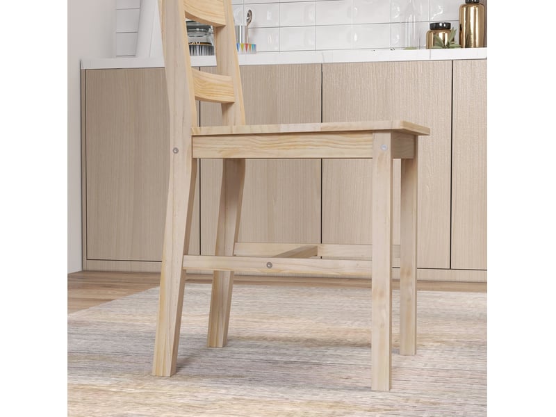  Ensemble table et 4 chaises 118x73 cm bois naturel  - Conforama E