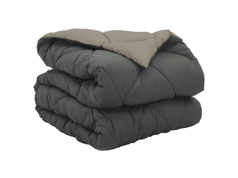  Duvet - couette complet toute l'année gris clair et anthracite microfibre  - Conforama A