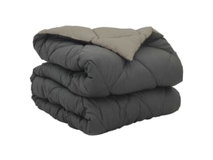 Duvet - couette complet toute l'année gris clair et anthracite microfibre