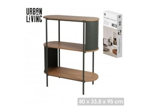 Étagère gigi 3 niveaux - 80 x 33,8 x h95 cm - effet bois et noir
