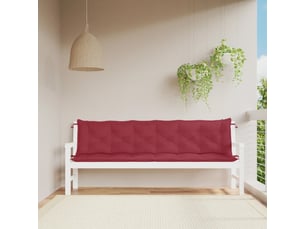 Lot de 2 coussins de banc de jardin, coussins d'assise rouge bordeaux tissu oxford cf58692