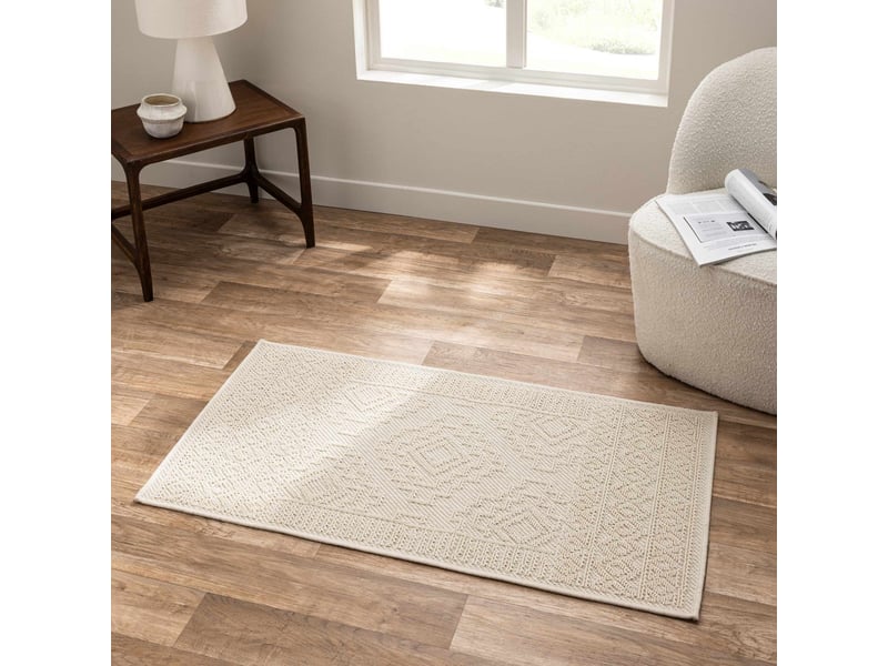  Tapis tissé en relief canyon 60x110cm naturel  - Conforama D