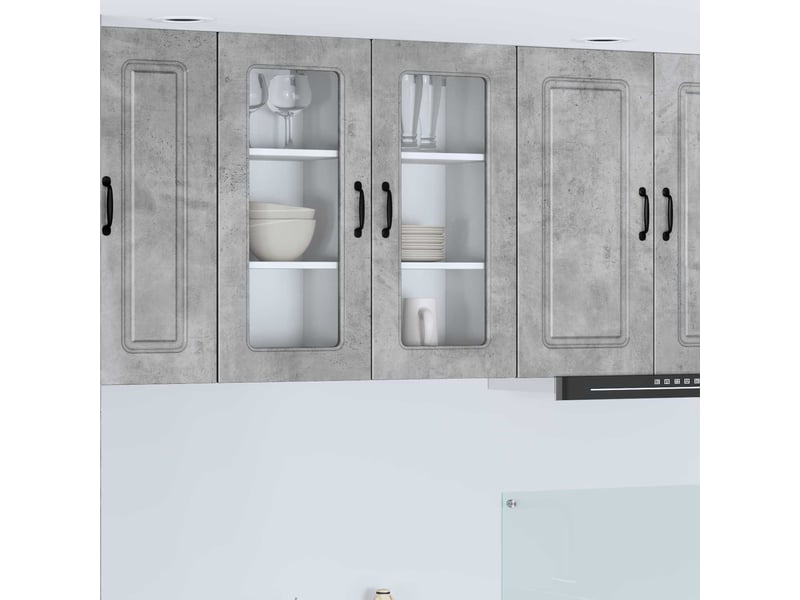 Meuble mural de cuisine | armoire de cuisine 2 pcs gris béton shl4950 - Conforama B