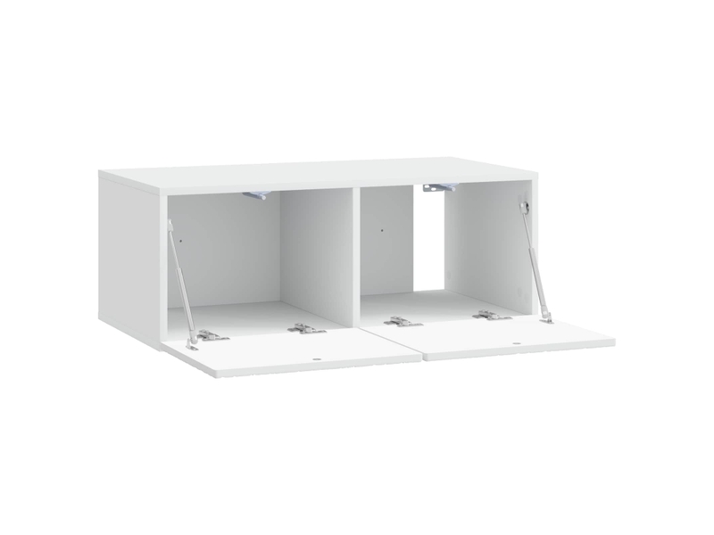  Meuble tv - banc tv - meuble de rangement mural 98 x 41 x 30 cm blanc bois d'ingénierie  - Conforama D