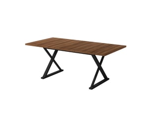 Table à manger rectangulaire 180 × 90 cm, noyer et noir