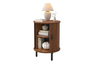 Table basse rond(e) coloris bois foncé <strong>WISHDOR</strong> <strong></strong> - 48 cmx48 cm