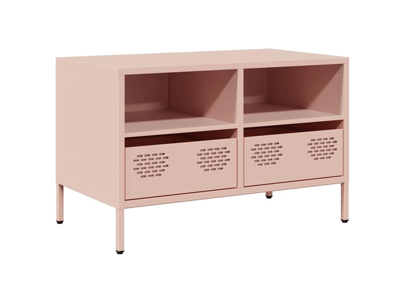  Meuble tv - banc tv - meuble de rangement rose 68x39x43,5 cm acier laminé à froid  - Conforama A