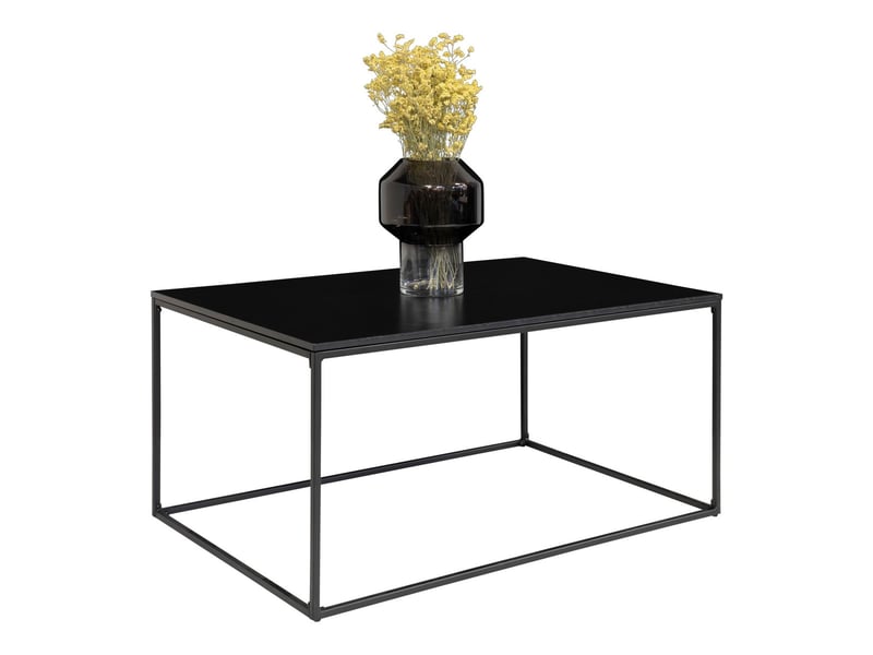  Table basse de salon vita noire avec structure en acier, 90×60×45 cm  - Conforama A