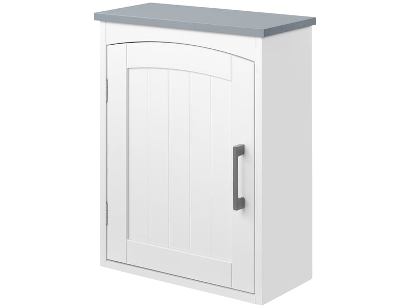  Meuble wc suspendu armoire à pharmacie murale armoire salle de bain rangement avec porte et étagère réglable - 41 x 18,5 x 52 cm - mdf - blanc  - Conforama A