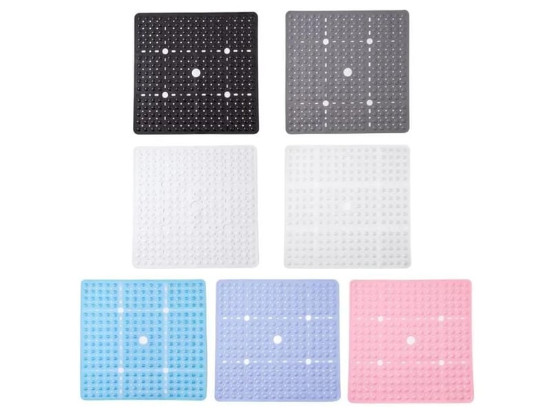  Tapis de douche à ventouses - 69 x 69 cm - bleu  - Conforama B